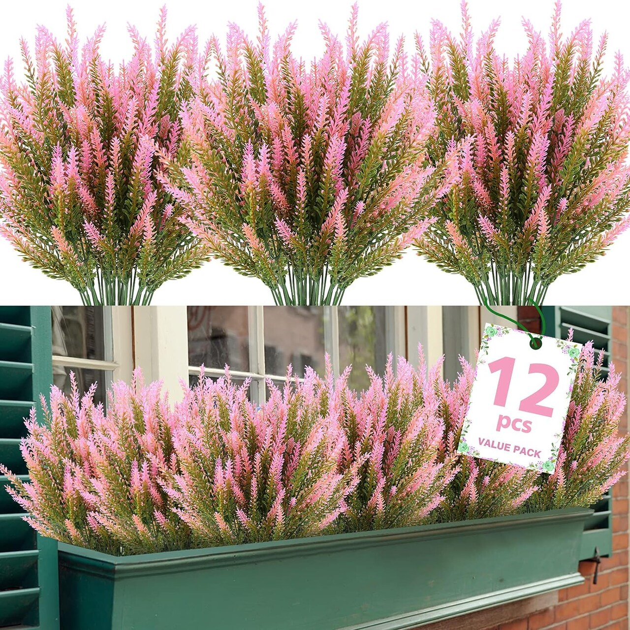 12 Bundles of UV Resistant Artificial Plants for Outdoor Décor